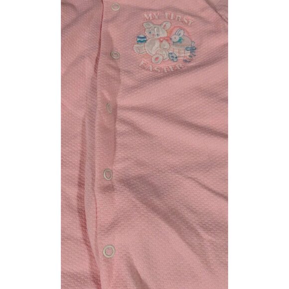 NWT Baby Vtg Easter Outfit Bunny Sleeper My First Ears Pajamas Honors 9 Months - Picture 16 of 16